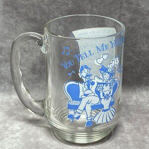 Hazel Atlas Big Top Peanut Butter Glass "You Tell Me Your Dream" Song Lyrics Mug